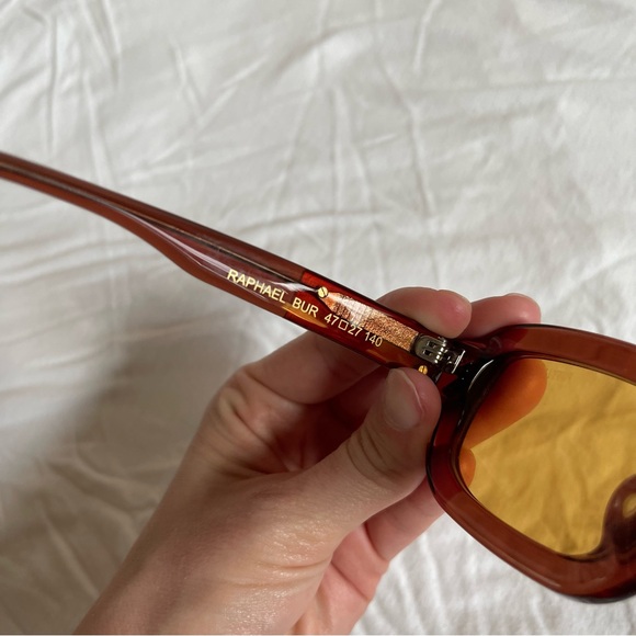 Poppy Lissiman Raphael Burgundy Red Sunglasses Yellow Tinted - Picture 9 of 9